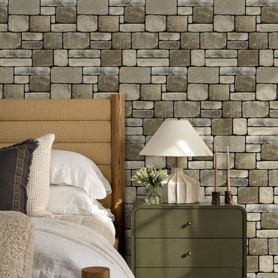 3D Ashlar Stone Peel and Stick Wall Tile