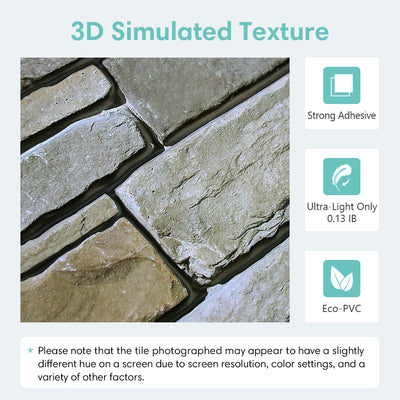 3D Drystack Stone Peel and Stick Wall Tile