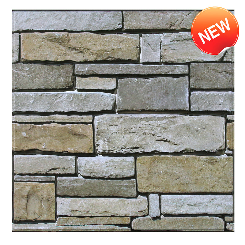 3D Drystack Stone Peel and Stick Wall Tile