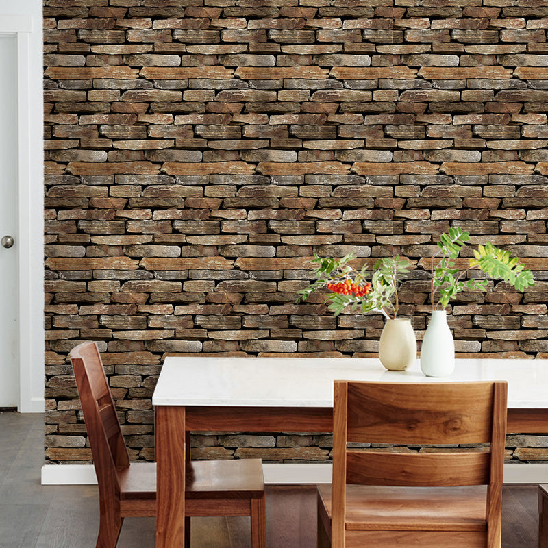 3D Brown Stacked Stone Peel and Stick Wall Tile