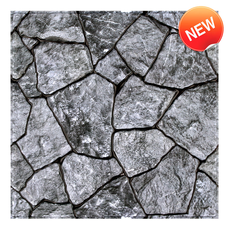 3D Dark Gray Stone Peel and Stick Wall Tile