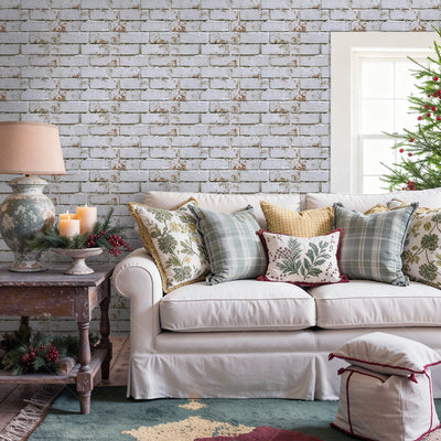 3D Weathered White Brick Peel and Stick Wall Tile
