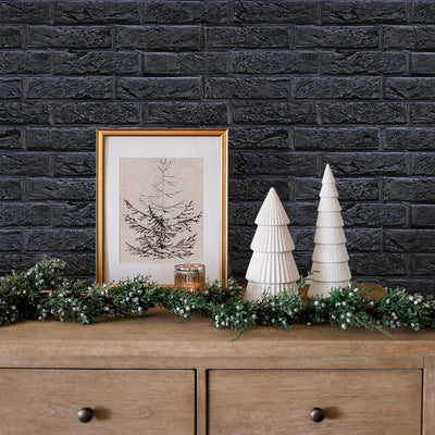 3D Black Brick Wall Panels Peel and Stick -Large Size