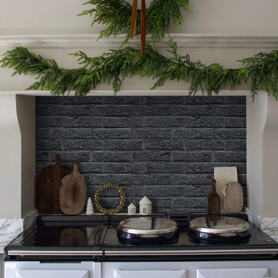 3D Black Brick Wall Panels Peel and Stick -Large Size
