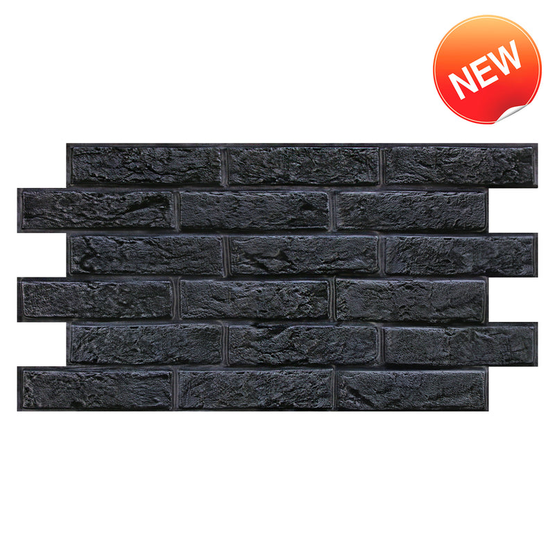 3D Black Brick Wall Panels Peel and Stick -Large Size