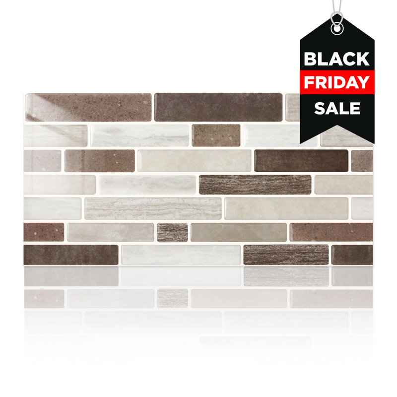 Brown Grey Marble Peel and Stick Tile Stickers