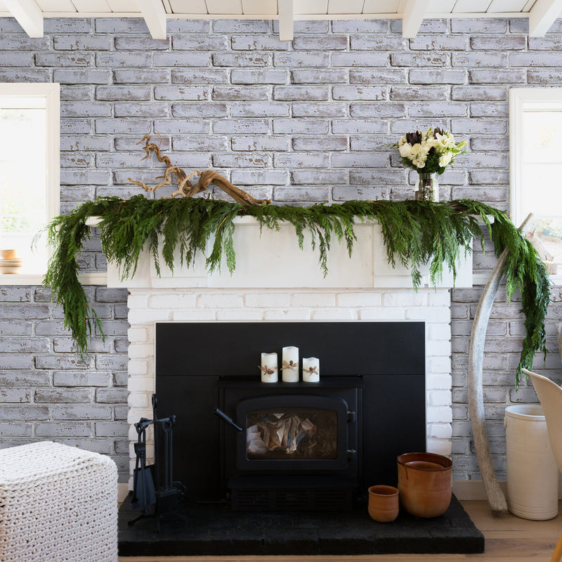 3D White and Gray Brick Wall Panels Peel and Stick -Large Size