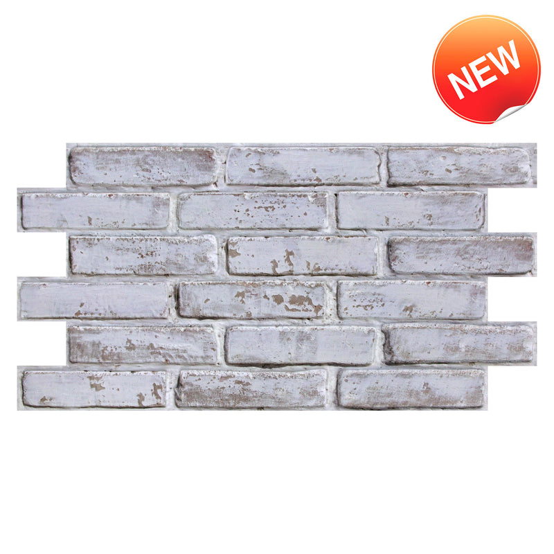 3D White and Gray Brick Wall Panels Peel and Stick -Large Size