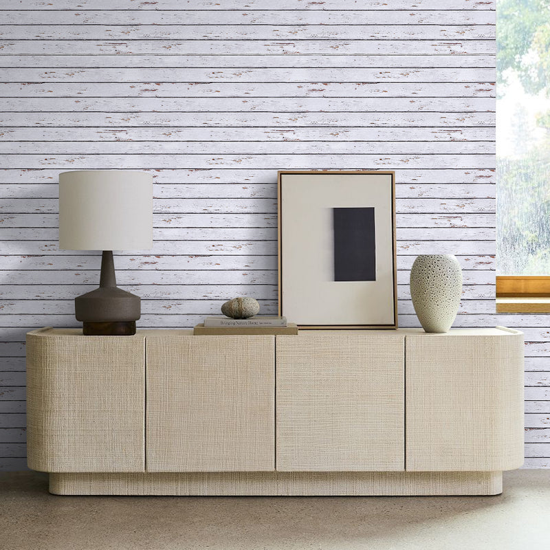 3D White Wood Grain Wall Panels Peel and Stick -Large Size
