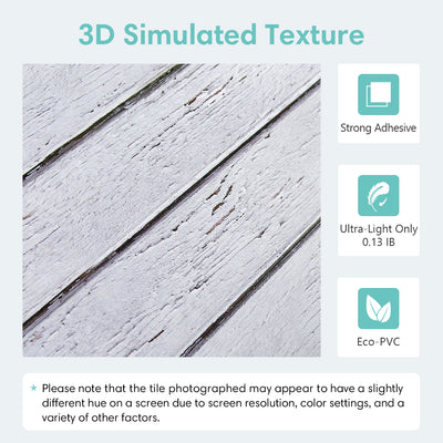 3D White Wood Grain Wall Panels Peel and Stick -Large Size