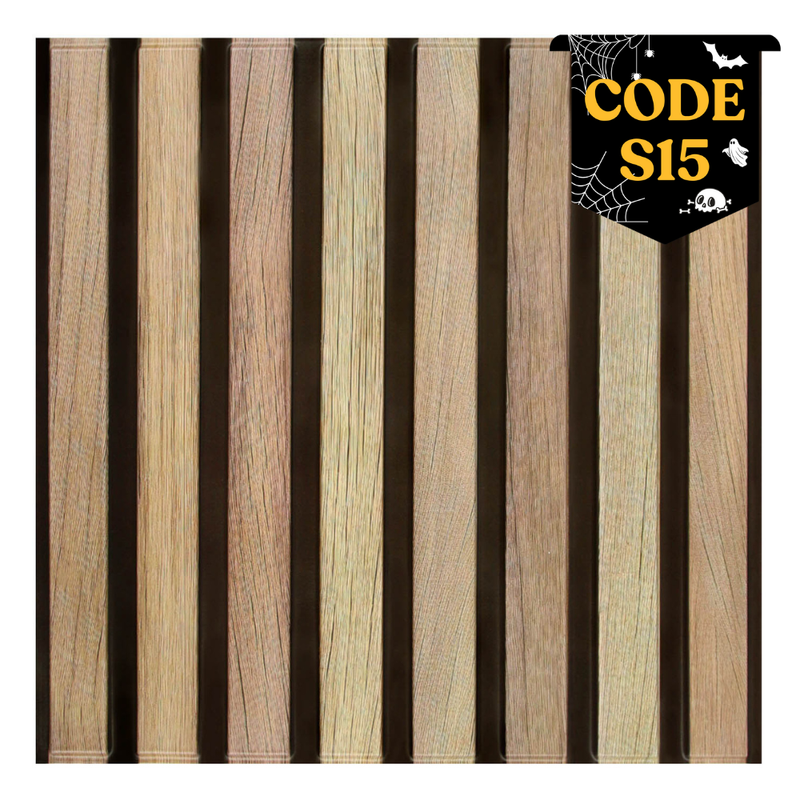 3D Slat Wood Peel and Stick Wall Tile