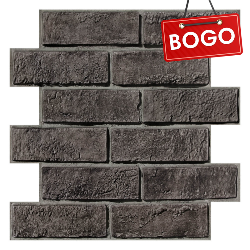 3D Rose Ebony Brick Peel and Stick Wall Tile