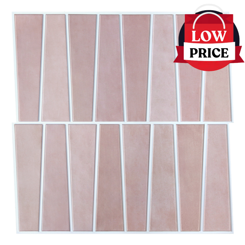 3D Trapezoid Pink Peel and Stick Wall Tile