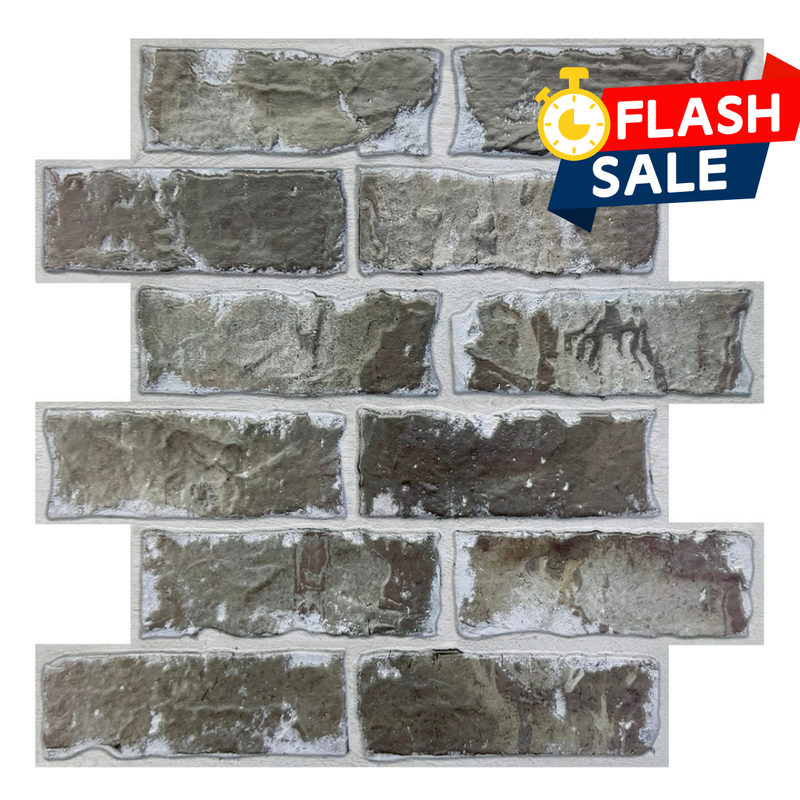 3D Dark Antique Brick Peel and Stick Wall Tile