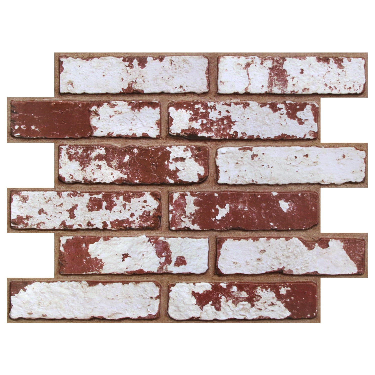 3D Classic Red Whitewashed Brick Peel and Stick Wall Panels – Commomy