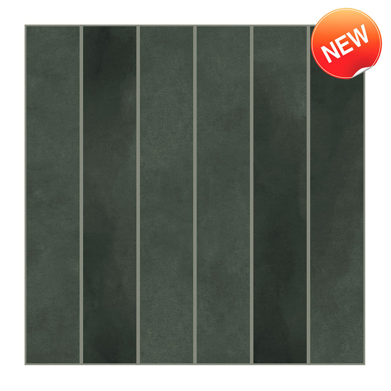 Dark Green Linear Square Peel and Stick Vinyl Floor Tile Sticker