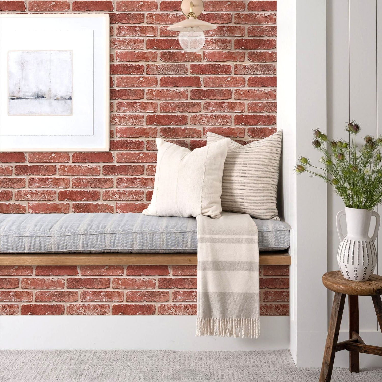 3D Antique Red Brick Peel and Stick Wall Panels – Commomy