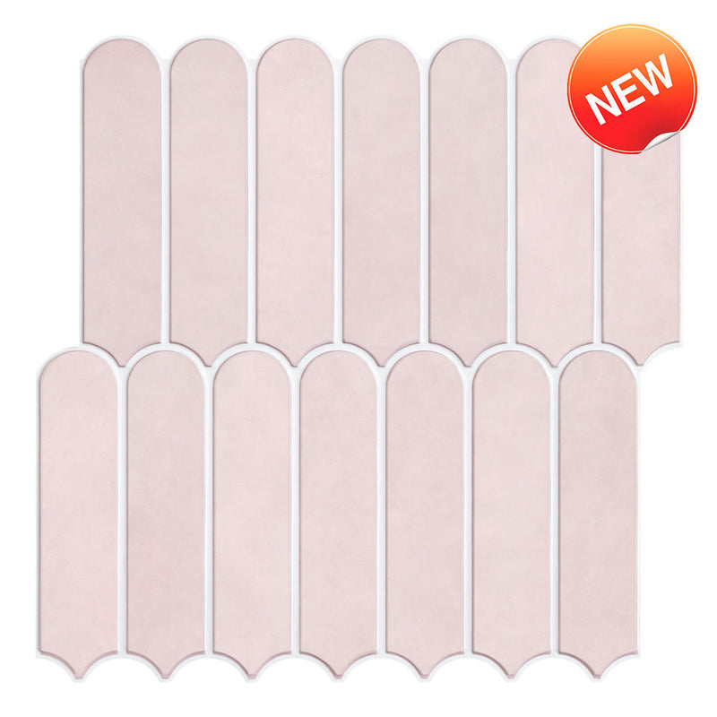 3D Blush Pink Fish Scale Peel and Stick Wall Tile