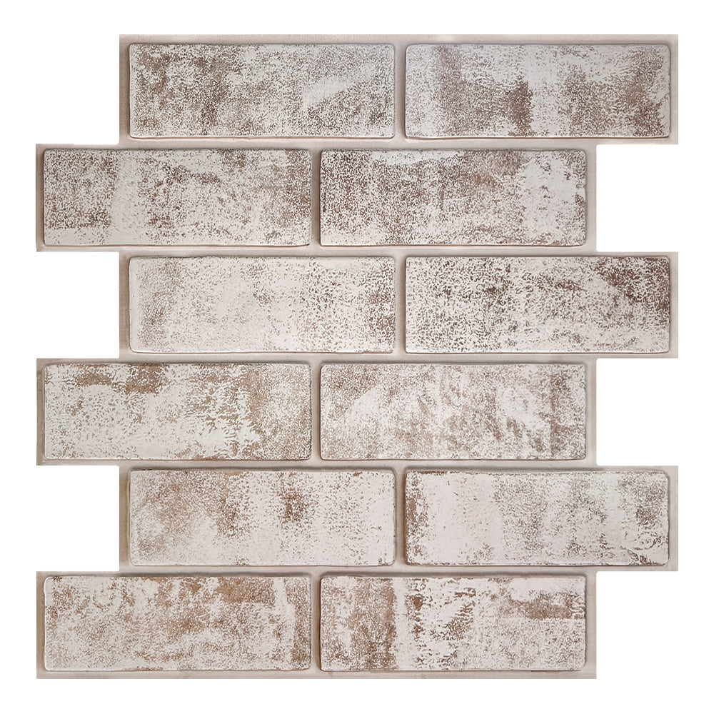 Fake Tiles 3D Whitewash Faux Brick Peel and Stick Wall Tile – Commomy
