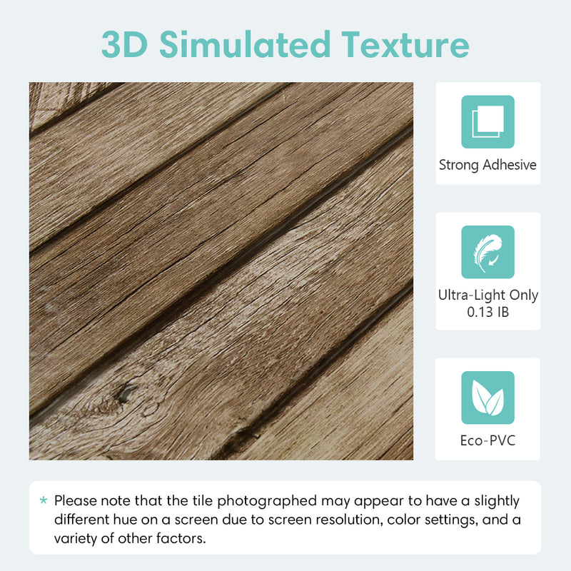 3D Brown Wood Wall Panels Peel and Stick -Large Size – Commomy