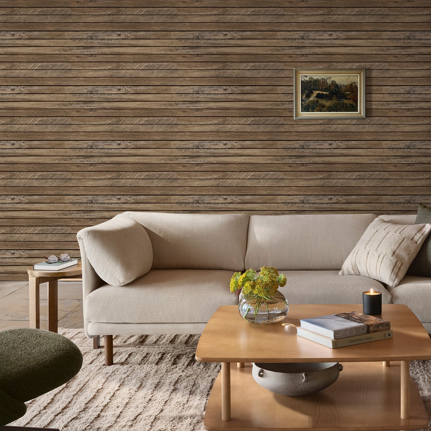 3D Brown Wood Wall Panels Peel and Stick -Large Size – Commomy