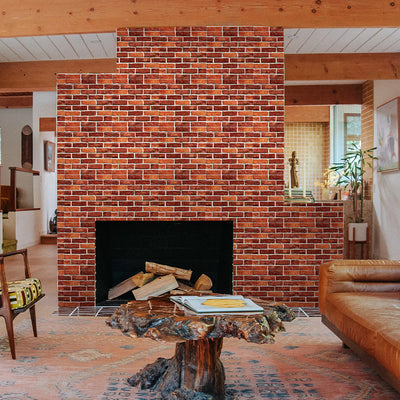3D Classical Red Brick Peel and Stick Wall Tile