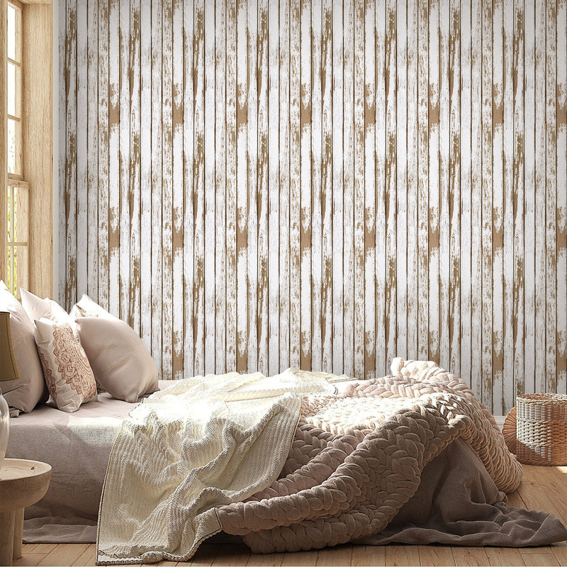 3D Distressed Wood Wall Panels Peel and Stick -Large Size – Commomy