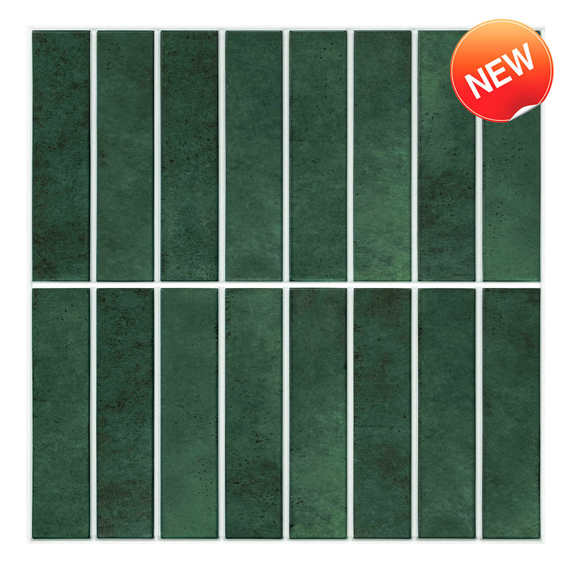     3D_Forest_Green_Matt_Straight_Linear_Mosaic_Peel_and_Stick_Wall_Tile_commomy