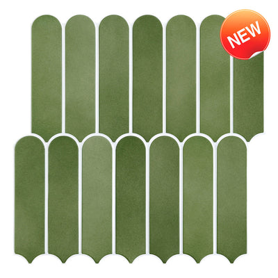 3D Green Fish Scale Peel and Stick Wall Tile
