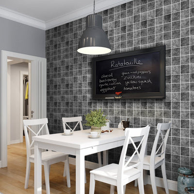 3D Grey Ceramic Square Peel and Stick Wall Tile