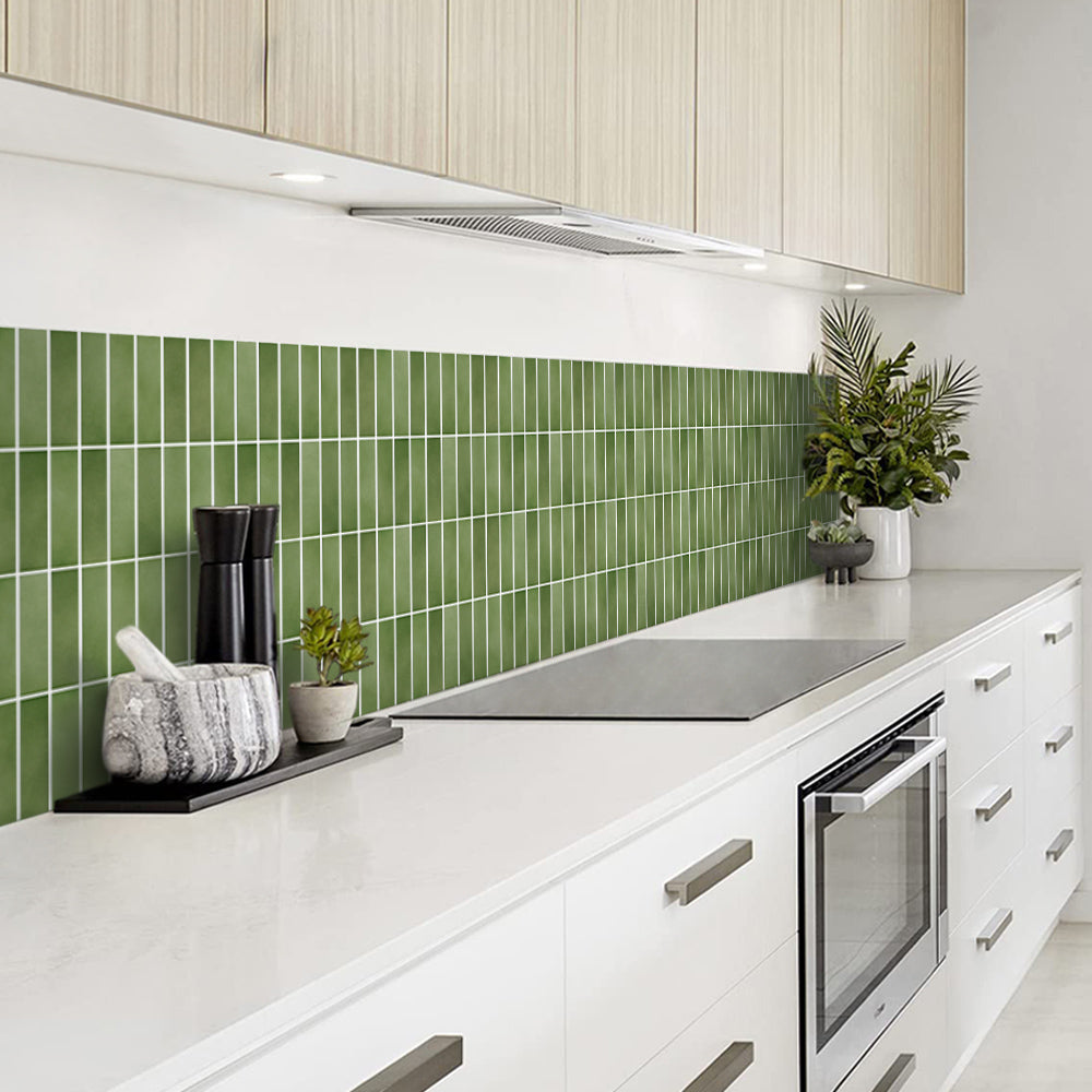 【momo】パリパリキューブライト【グリーン】 3D Kiwi Green Linear Mosaic Peel and Stick Wall Tile – Commomy
