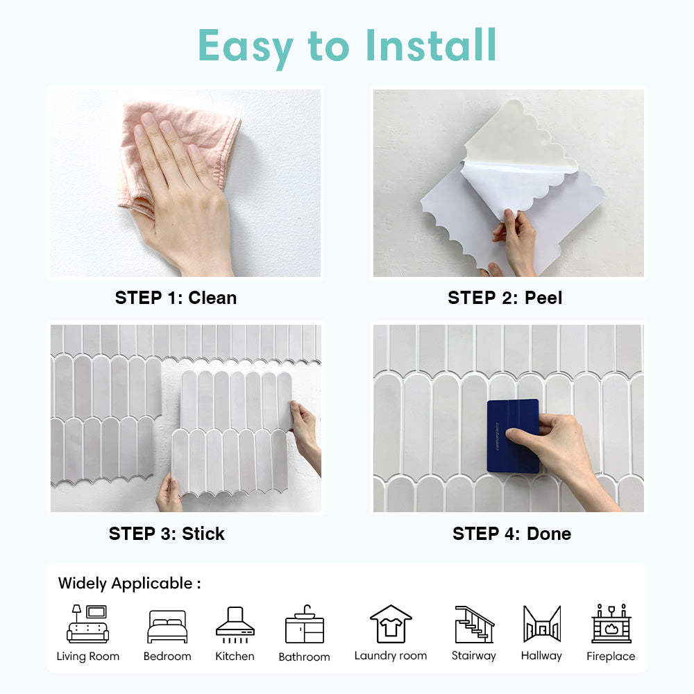 STICKGOO Peel And Stick Backsplash, PVC Wall Tiles Stick On Backsplash