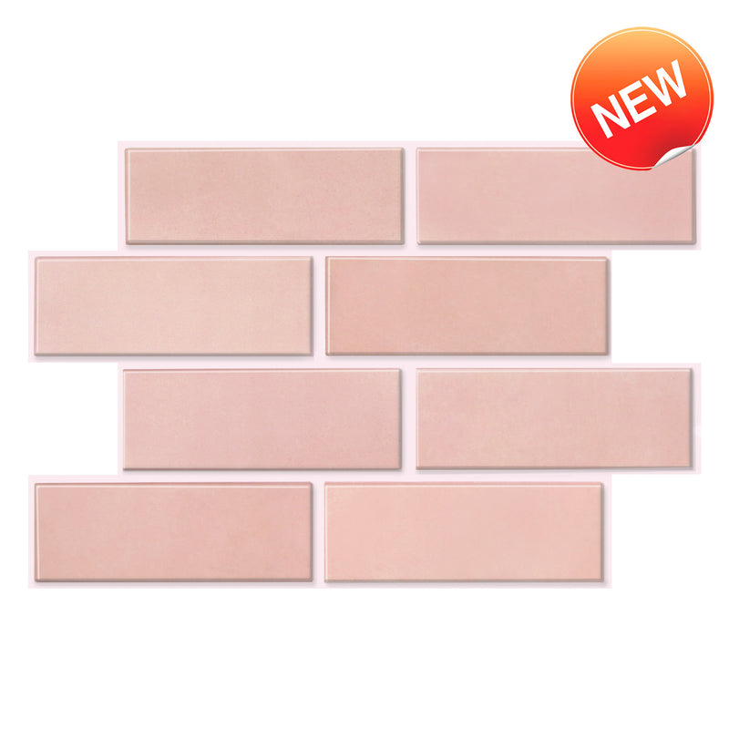 3D Pink Subway Peel and Stick Wall Tile – Commomy