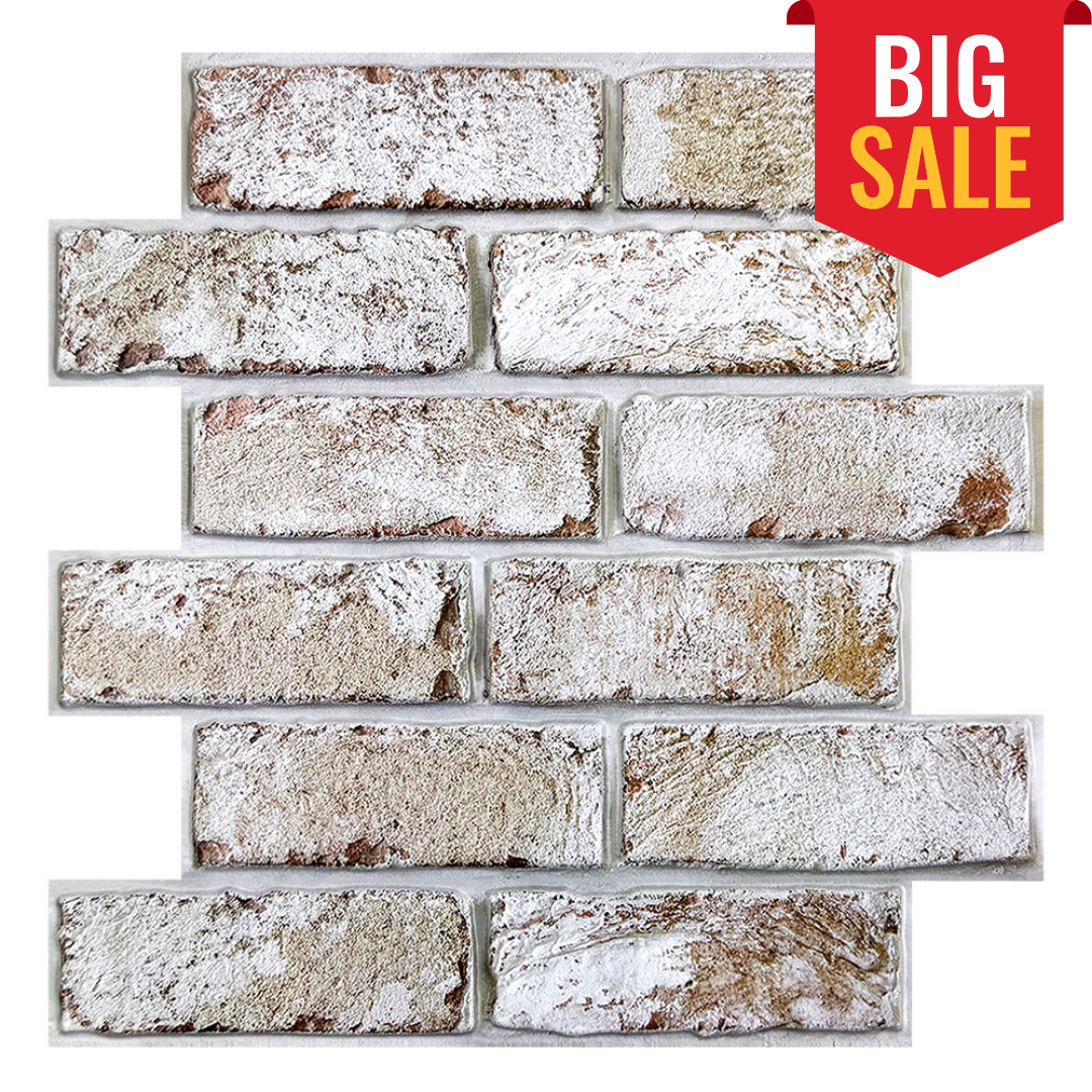 3D Rust Red Brick Peel and Stick Wall Tile – Commomy