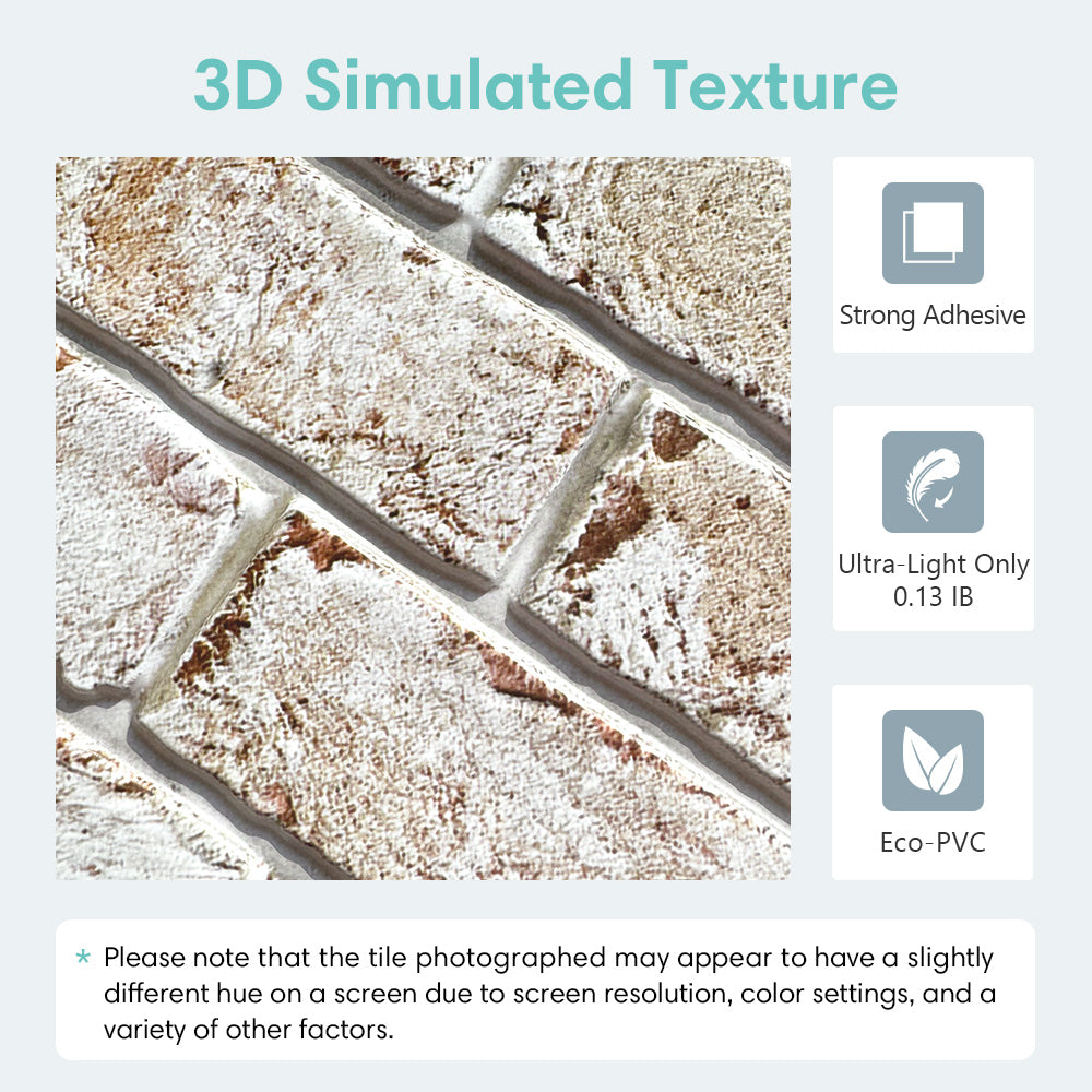 3D Rust Red Brick Peel and Stick Wall Tile – Commomy