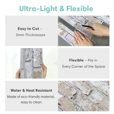 3D Rust Red Brick Peel and Stick Wall Tile – Commomy