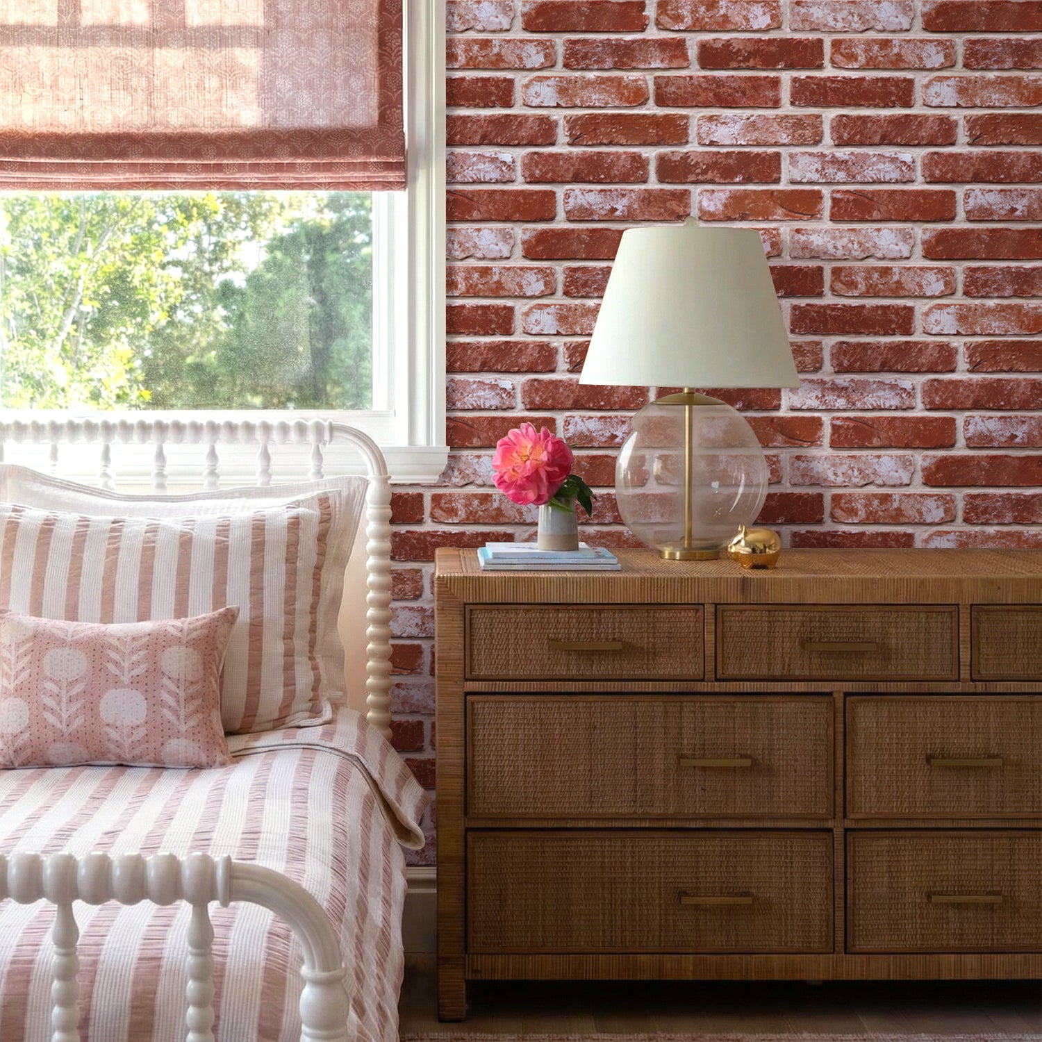 3D Rustic Red Brick Wall Panels Peel and Stick -Large Size – Commomy