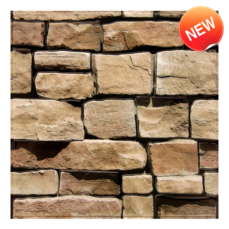 3D Rustic Stacked Stone Peel and Stick Wall Tile – Commomy