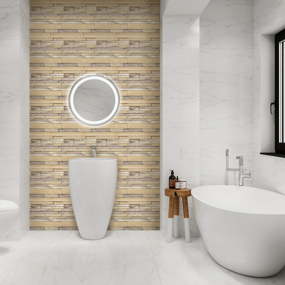 3D Shiplap Wood Peel and Stick Wall Tile – Commomy