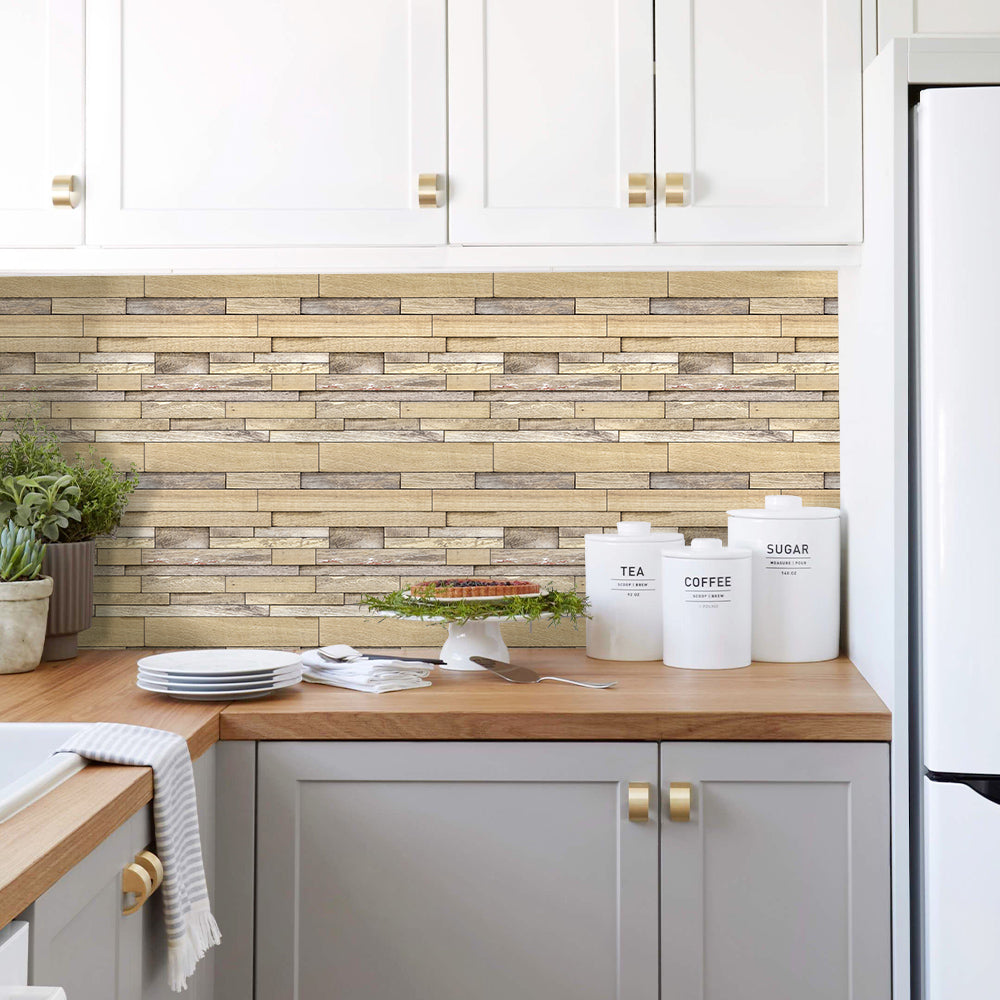 3D Shiplap Wood Peel and Stick Wall Tile – Commomy