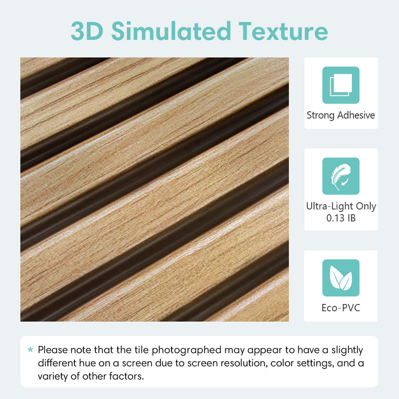 3D Slat Wood Wall Panels Peel and Stick -Large Size – Commomy