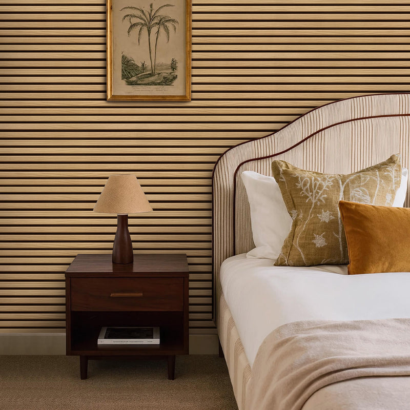 3D Slat Wood Wall Panels Peel and Stick -Large Size – Commomy
