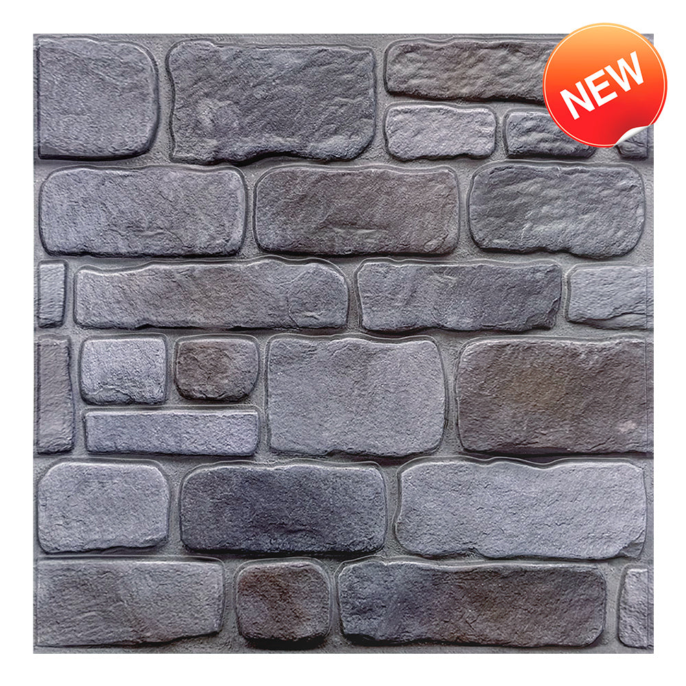3D Smoke Rustic Stone Peel and Stick Wall Tile – Commomy