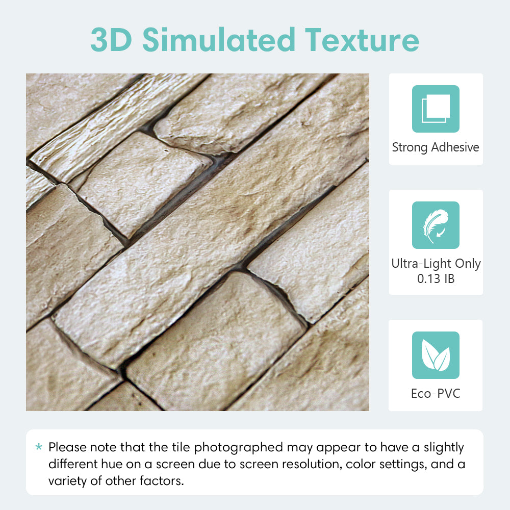 3D Stacked Stone Peel and Stick Wall Tile – Commomy