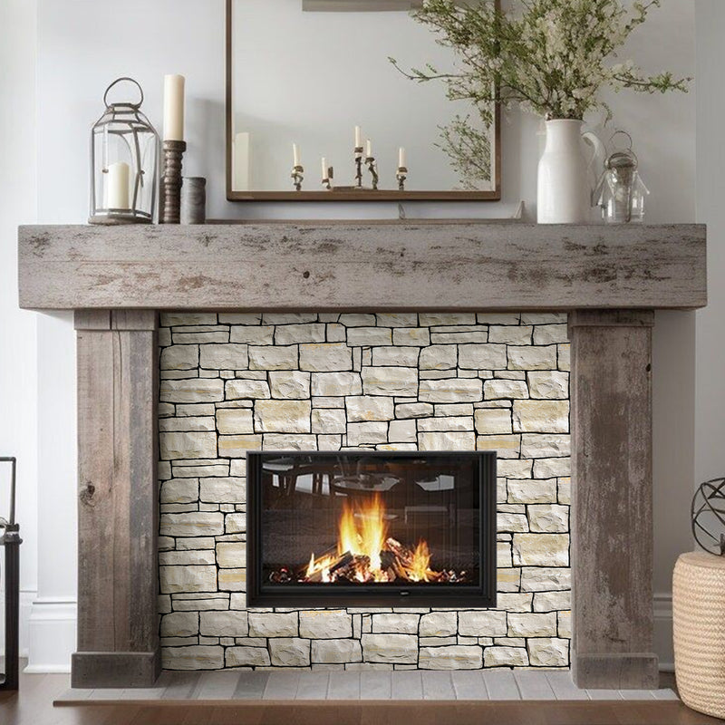 3D Stacked Stone Wall Panels Peel and Stick -Large Size – Commomy