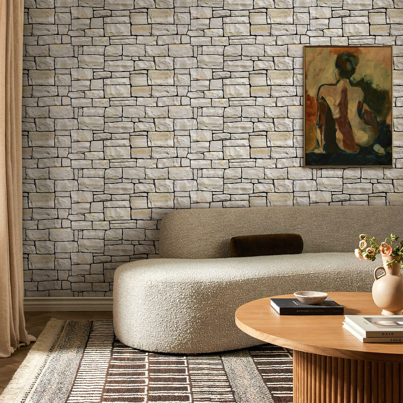 3D Stacked Stone Wall Panels Peel and Stick -Large Size – Commomy