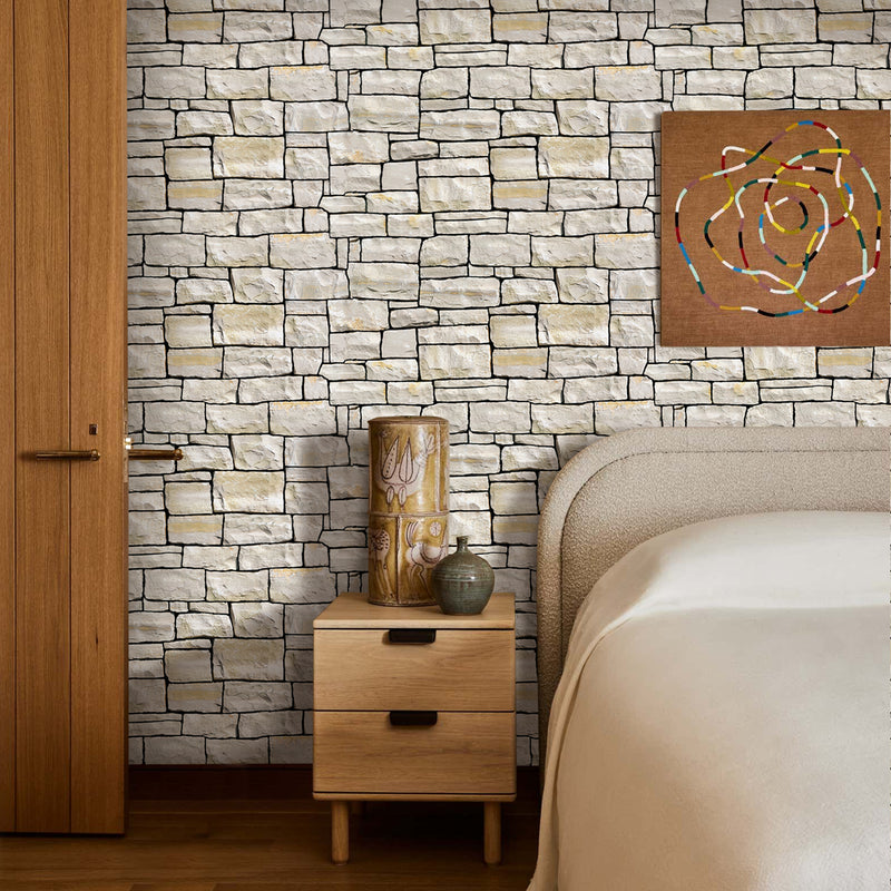 3D Stacked Stone Wall Panels Peel and Stick -Large Size – Commomy