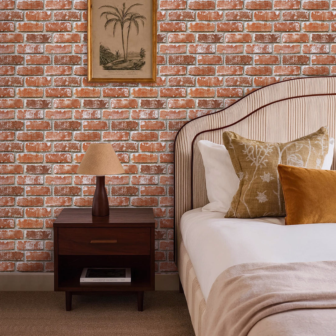 3D Terracotta Orange Brick Peel and Stick Wall Tile – Commomy