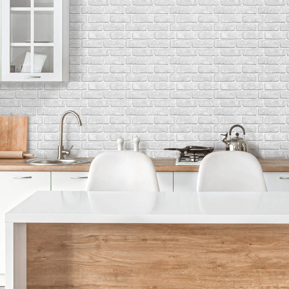 vintage white brick wallpaper