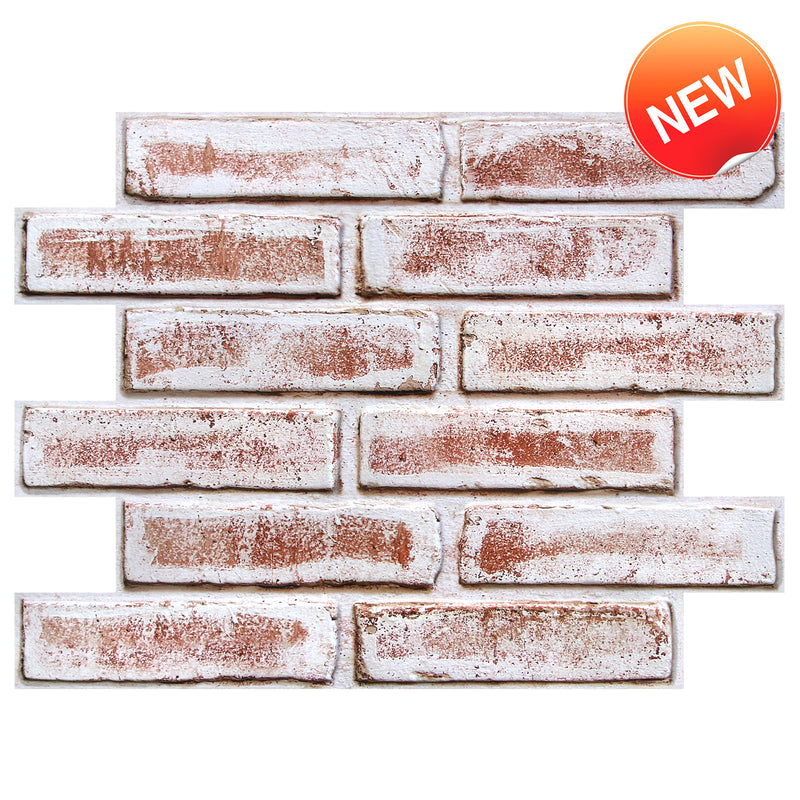 3D Whitewashed Brick Peel and Stick Wall Panels – Commomy